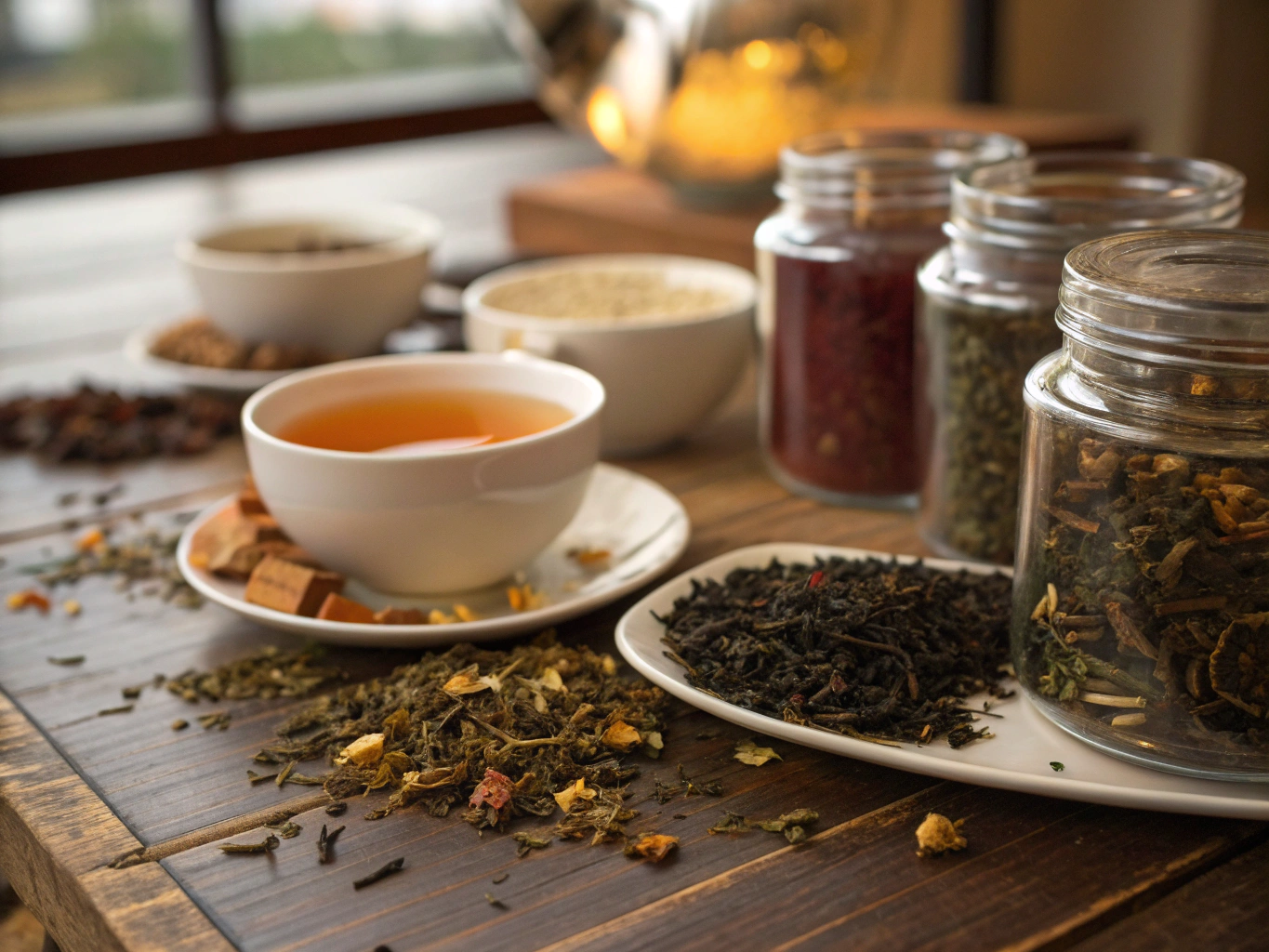 Curated selection of artisanal loose-leaf tea blends